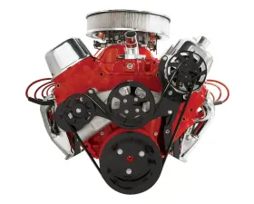 Billet Specialties Black Anodized Tru Trac Serpentine System without A/C & Power Steering Big Block Chevrolet