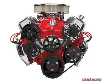 Billet Specialties Black Anodized Tru Trac Serpentine System with A/C & Power Steering Big Block Chevrolet - BLK14220