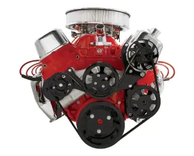 Billet Specialties Black Anodized Tru Trac Serpentine System with Power Steering Big Block Chevrolet