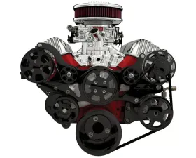 Billet Specialties Black Anodized Tru Trac Serpentine System with A/C & Power Steering 348-409 Chevrolet