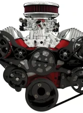 Billet Specialties Black Anodized Tru Trac Serpentine System with A/C & Power Steering 348-409 Chevrolet                                     - BLK14400 - Image 2