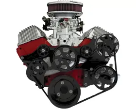 Billet Specialties Black Anodized Tru Trac Serpentine System with Power Steering 348-409 Chevrolet