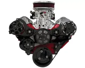 Billet Specialties Black Anodized Tru Trac Serpentine System with A/C 348-409 Chevrolet