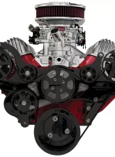 Billet Specialties Black Anodized Tru Trac Serpentine System with A/C 348-409 Chevrolet                                     - BLK14420 - Image 2