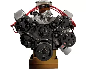Billet Specialties Black Anodized Premium Tru Trac Serpentine System with A/C & Power Steering Big Block Ford