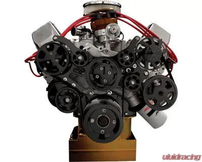 Billet Specialties Black Anodized Premium Tru Trac Serpentine System with Billet Alternator, A/C & Power Steering Big Block Ford - BLK14600PA
