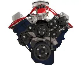 Billet Specialties Black Anodized Tru Trac Serpentine System without A/C & Power Steering Big Block Ford