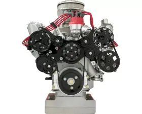 Billet Specialties Black Anodized Premium Tru Trac Serpentine System with A/C & Power Steering FE Ford
