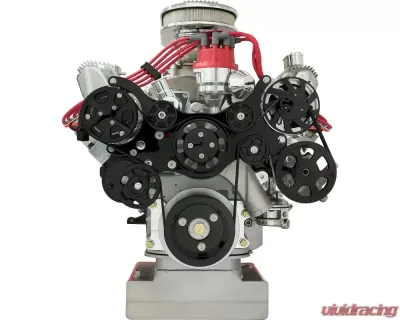 Billet Specialties Black Anodized Premium Tru Trac Serpentine System with Billet Alternator, A/C & Power Steering FE Ford - BLK14700PA