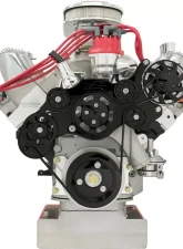 Billet Specialties Black Anodized Tru Trac Serpentine System without A/C & Power Steering FE Ford                                     - BLK14725 - Image 3