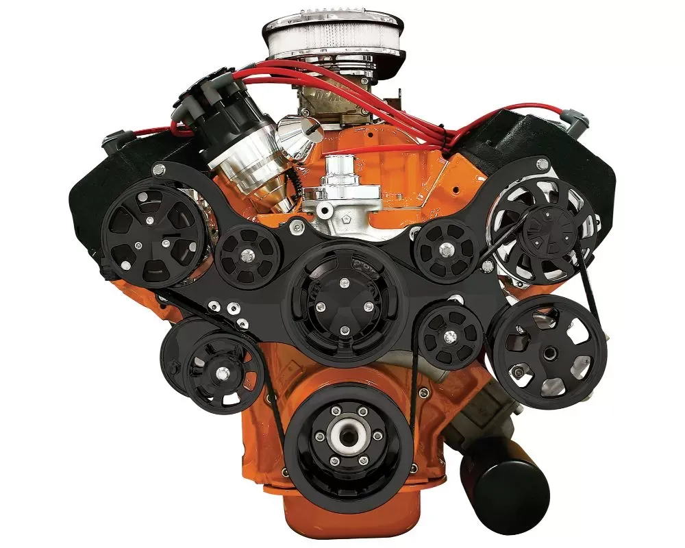 Billet Specialties Black Anodized Tru Trac Serpentine System with A/C & Power Steering Big Block Chrysler | HEMI - BLK14800