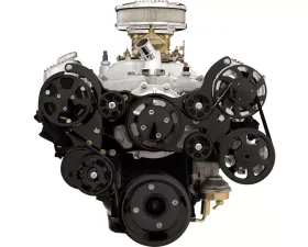 Billet Specialties Black Anodized Premium Tru Trac Serpentine System with A/C & Power Steering Pontiac