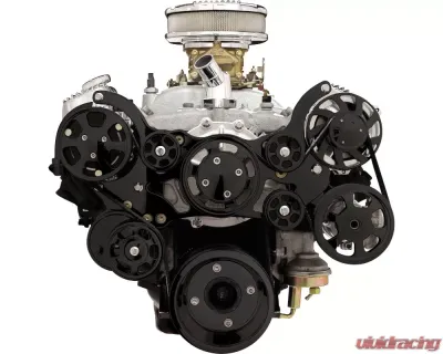Billet Specialties Black Anodized Premium Tru Trac Serpentine System with A/C & Power Steering Pontiac - BLK14900P