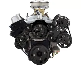 Billet Specialties Black Anodized Tru Trac Serpentine System with Power Steering Pontiac