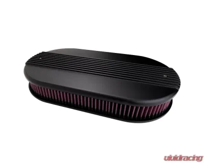 Billet Specialties Black Dual Quad Ribbed Air Cleaner - BLK15650