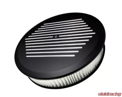 Billet Specialties 14" Black Round Ball Milled Air Cleaner - BLK15820
