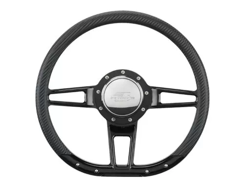Billet Specialties 14" Black Anodized D-Shape Formula Steering Wheel - BLK29409
