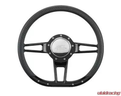 Billet Specialties 14" Black Anodized D-Shape Formula Steering Wheel - BLK29409