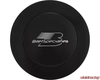 Billet Specialties Black Large Billet Specialties Logo Horn Button - BLK32625