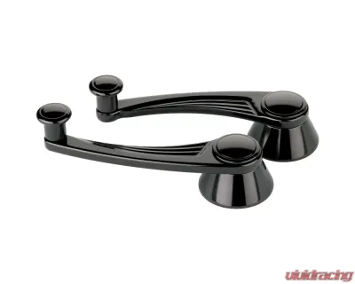 Billet Specialties Black Anodized Ball Milled Window Cranks GM | Ford 1949+ - BLK46525