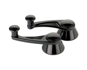 Billet Specialties Black Anodized Ball Milled Vent Window Cranks GM | Ford 1949+