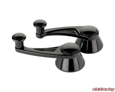 Billet Specialties Black Anodized Ball Milled Vent Window Cranks GM | Ford 1949+ - BLK47525