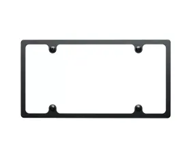 Billet Specialties Satin Black Powder Coat Plain Slim-Line License Plate Frame