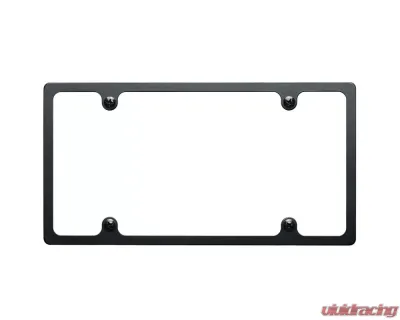 Billet Specialties Satin Black Powder Coat Plain Slim-Line License Plate Frame - BLK55020