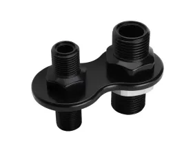 Billet Specialties 2 Port Black Anodized A/C Bulkhead