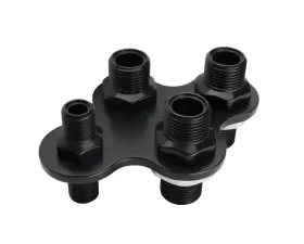 Billet Specialties 4 Port Black Anodized A/C & Heat Bulkhead