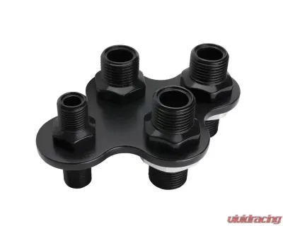 Billet Specialties 4 Port Black Anodized A/C & Heat Bulkhead - BLK66920