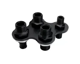 Billet Specialties 4 Port Black Anodized A/C & Heat Push-On Bulkhead