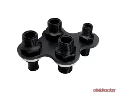Billet Specialties 4 Port Black Anodized A/C & Heat Push-On Bulkhead - BLK66925