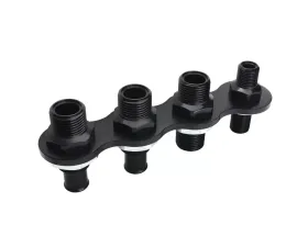 Billet Specialties 4 Port Black Anodized A/C & Heat Inline Push-On Bulkhead