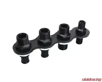 Billet Specialties 4 Port Black Anodized A/C & Heat Inline Push-On Bulkhead - BLK66935
