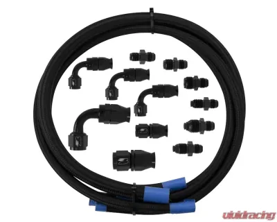 Billet Specialties Black Power Steering Hose Kit W/ Remote Reservoir - BLK77900