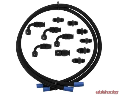 Billet Specialties Black Power Steering Hose Kit W/ Pump Mount Reservoir - BLK77905