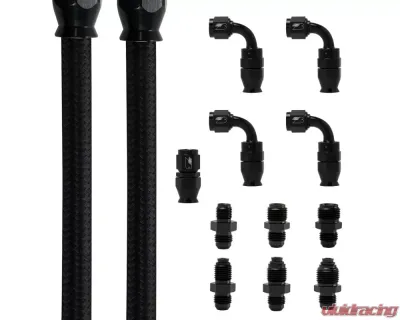 Billet Specialties Black Power Steering Hose Kit W/ Pump Mount Reservoir - BLK77905