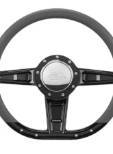 Billet Specialties 14" Black Anodized D-Shape Camber Steering Wheel                                     - BLK29402 - Image 2
