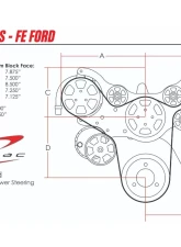 Billet Specialties Black Anodized Premium Tru Trac Serpentine System with Billet Alternator, A/C & Power Steering FE Ford                                     - BLK14700PA - Image 4