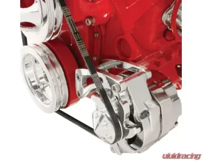 Billet Specialties Low Mount V-Groove SBC Short Water Pump Alternator Bracket - FM0105PC