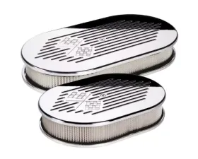 Billet Specialties Large Oval Cross Flags Air Cleaner