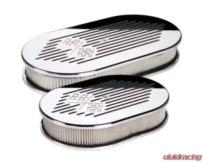 Billet Specialties Large Oval Cross Flags Air Cleaner - 15427