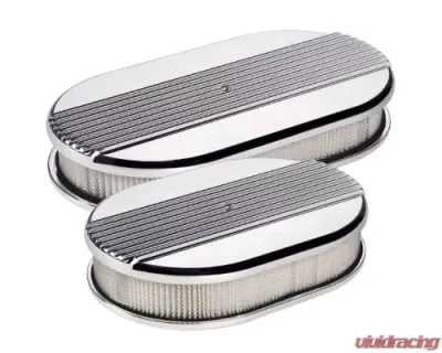 Billet Specialties Large Polished Oval Ribbed Air Cleaner - 15640