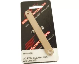 Billet Specialties Clear Lens License Plate Frame W/Screws