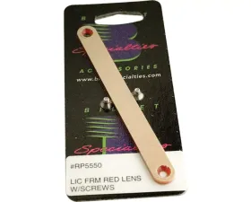 Billet Specialties Red Lens License Plate Frame W/Screws