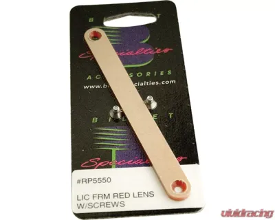 Billet Specialties Red Lens License Plate Frame W/Screws - RP5550