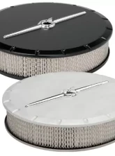 Billet Specialties 14" Satin Black Powder Coat Round Streamline Air Cleaner                                     - 15824 - Image 2