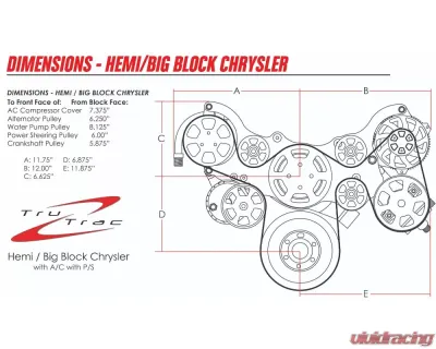 Billet Specialties Black Anodized Premium Tru Trac Serpentine System with A/C & Power Steering Big Block Chrysler | HEMI - BLK14800P