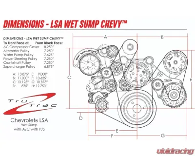 Billet Specialties Black Anodized Tru Trac Serpentine System with A/C & Power Steering LSA 6.2L - BLK13410